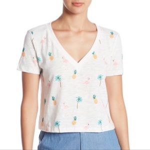 Honey Punch Flamingo Pineapple Palm Tee
